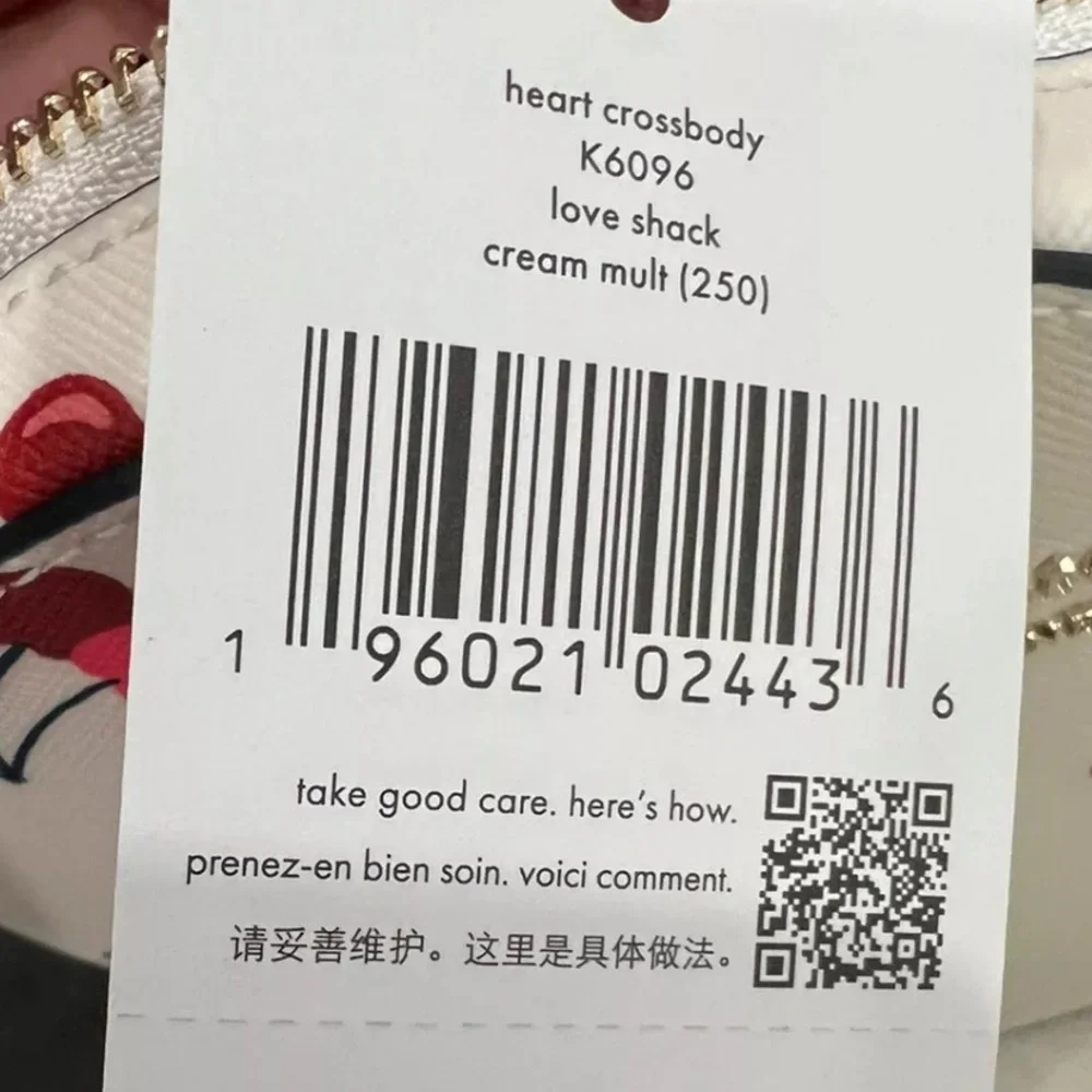 Kate Spade Love Shack Dancing Cherries Saffiano Heart Crossbody Bag Tote Cherry - Picture 7 of 8